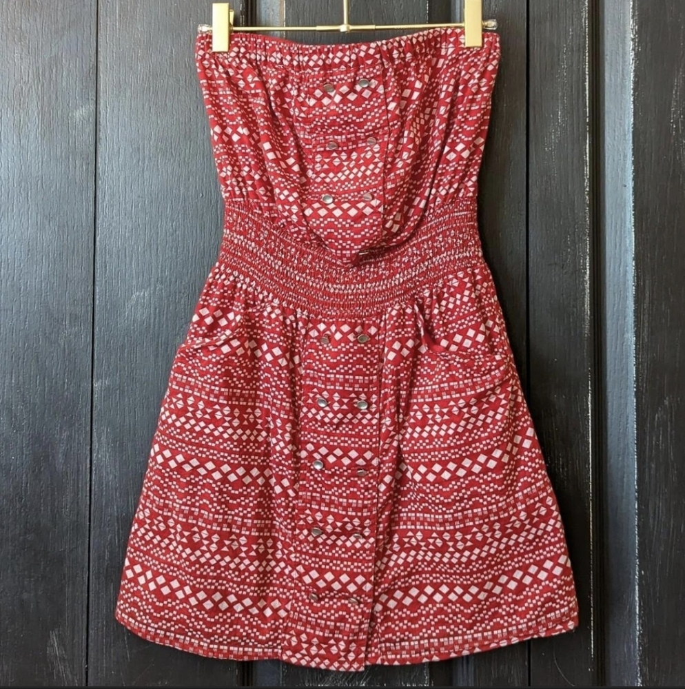 BCBGeneration Strapless Red and White Dress